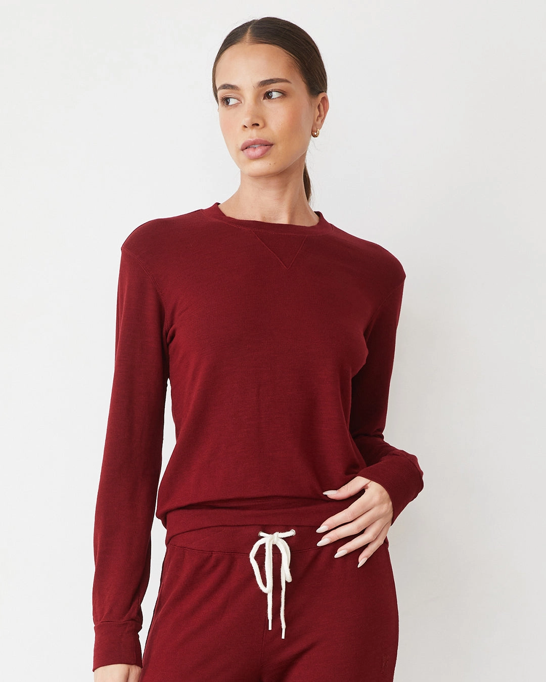 CroppedLength Architectural Tailoring Supersoft Crew Neck Sweatshirt