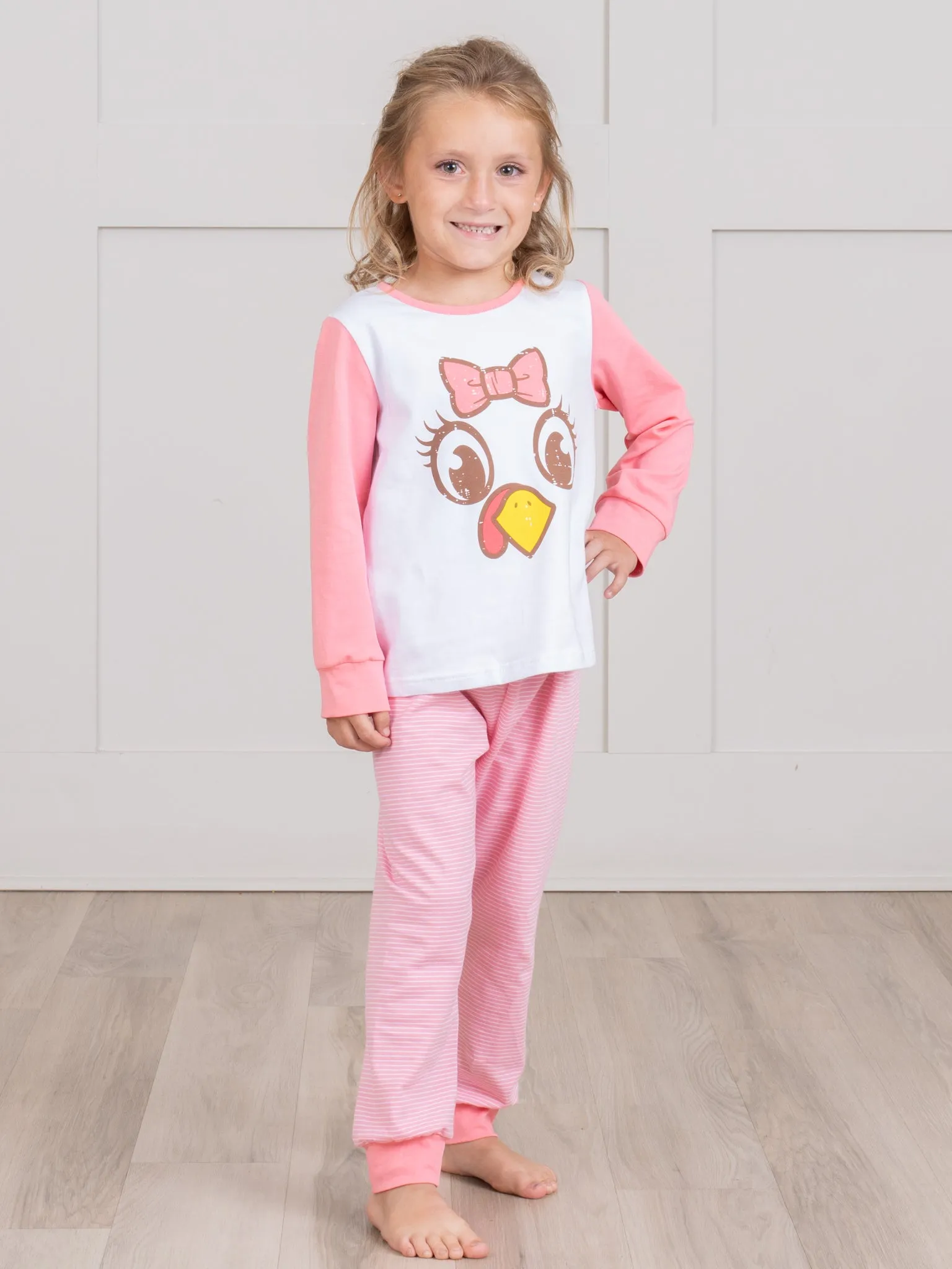 Pink & White Turkey Pajamas
