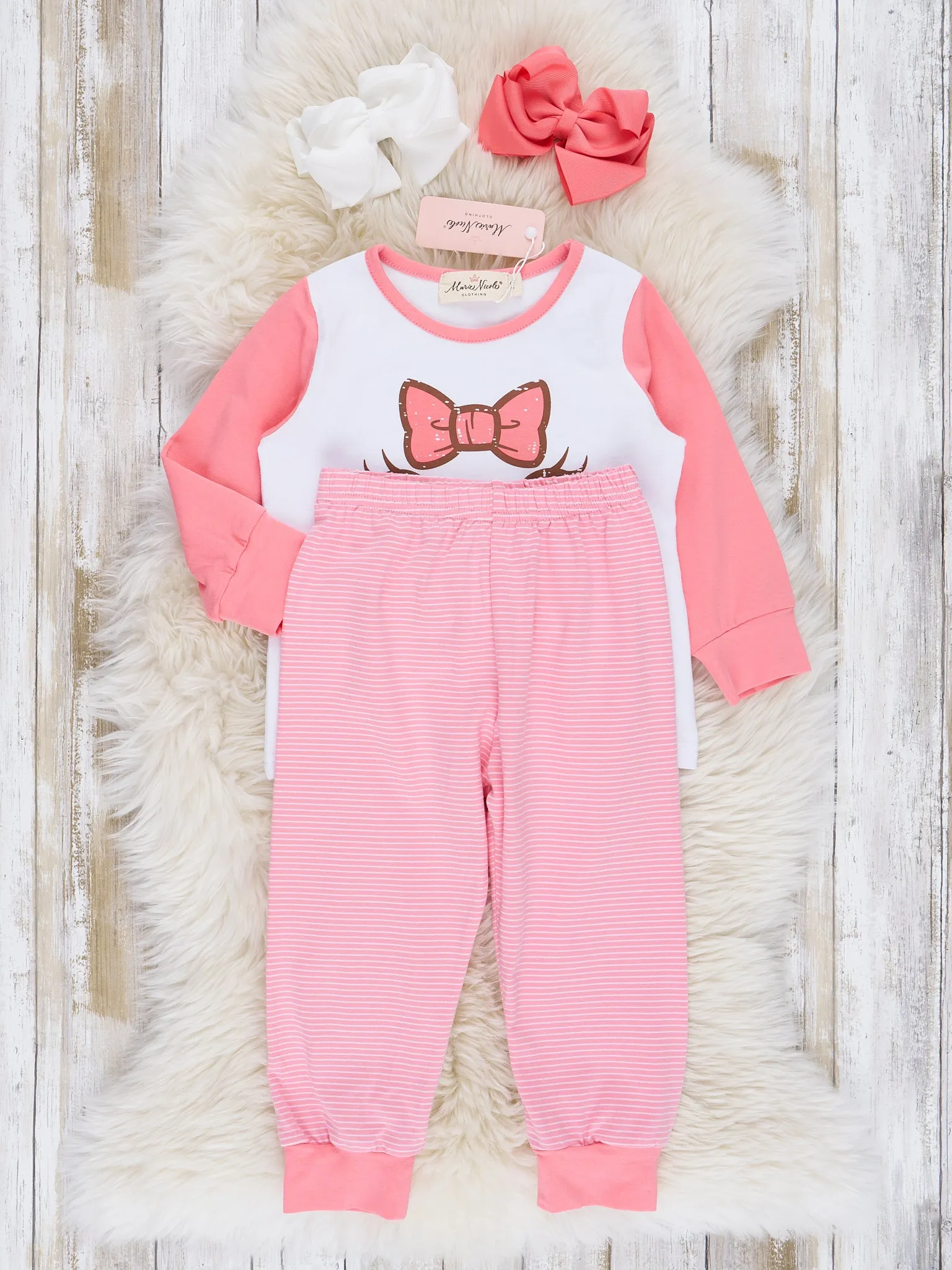 Pink & White Turkey Pajamas