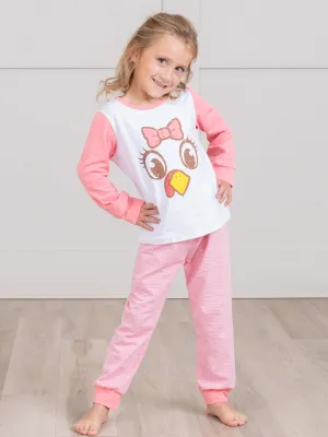 Pink & White Turkey Pajamas