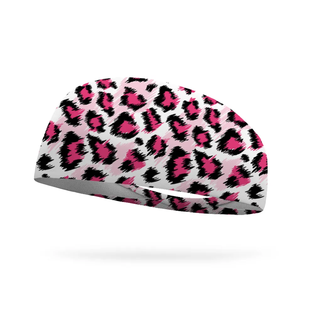 Pink Cheetah Wicking Performance Headband