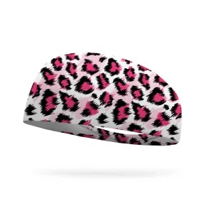 Pink Cheetah Wicking Performance Headband