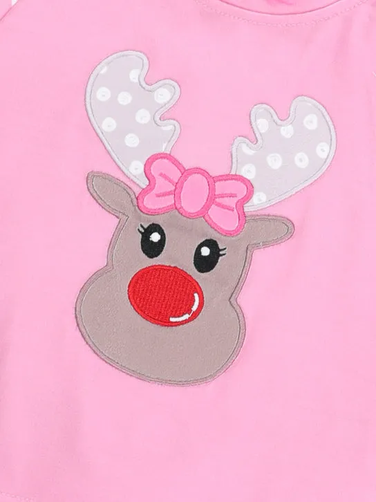 Pink Striped Reindeer Pajamas