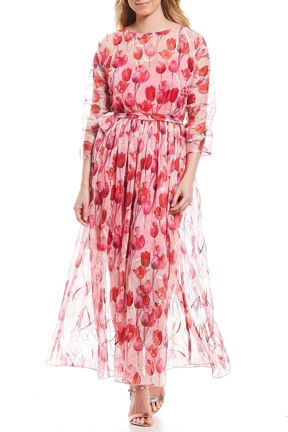 Pink Tulip Maxi Dress All Time Fit Travel-Pack