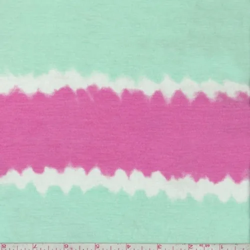 Pink/Mint/White Ribbon Stripe Jersey Knit Fabric