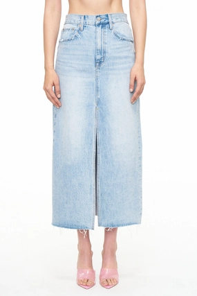 Pistola Alice Midi Denim Skirt - Brooklyn Trendy Flair Pistola Alice Midi Denim Skirt - Brooklyn Contemporary Fit