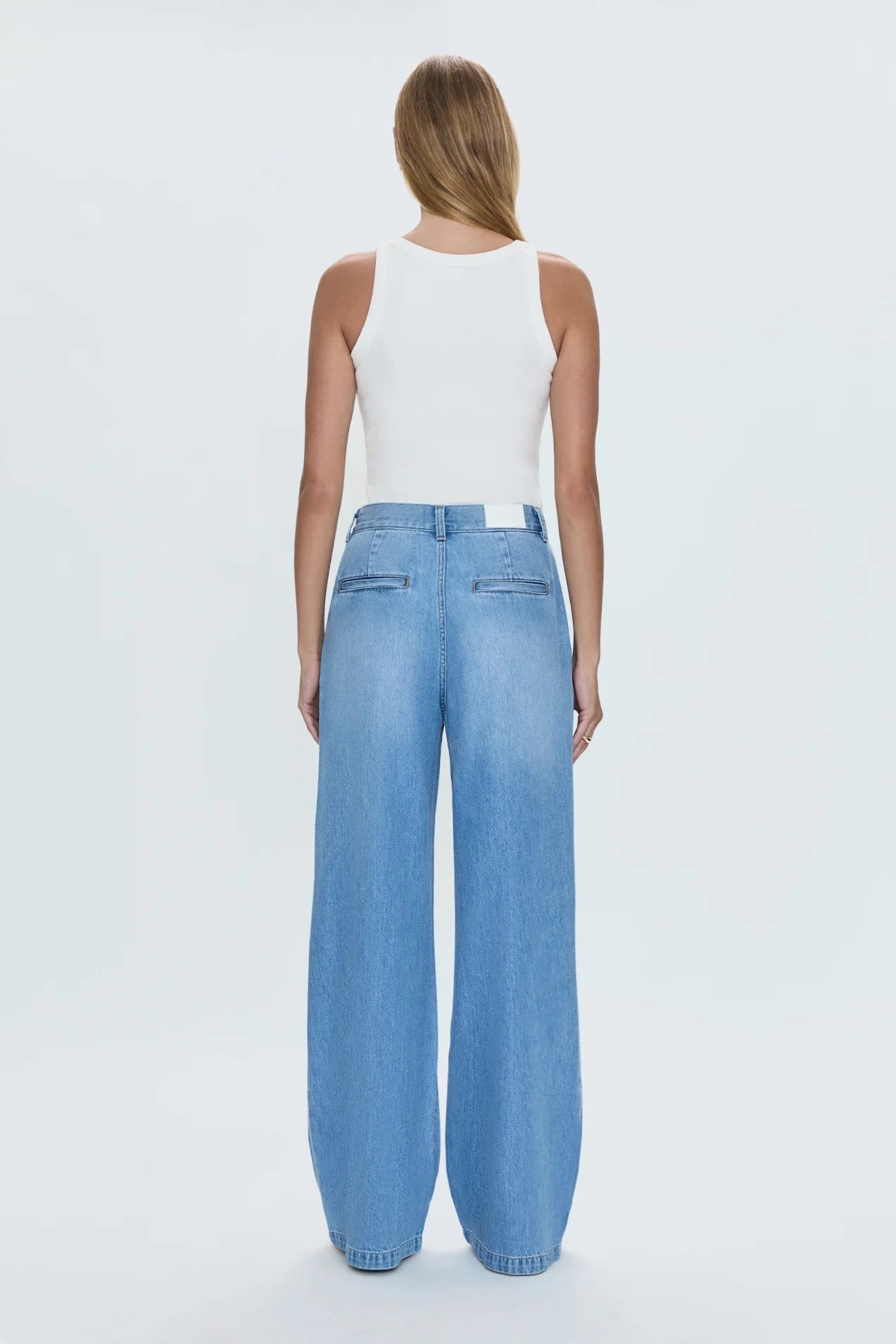 Work Outfit Breathable Minimalist Pistola Dalia High Rise Wide Jeans - Palo Alto