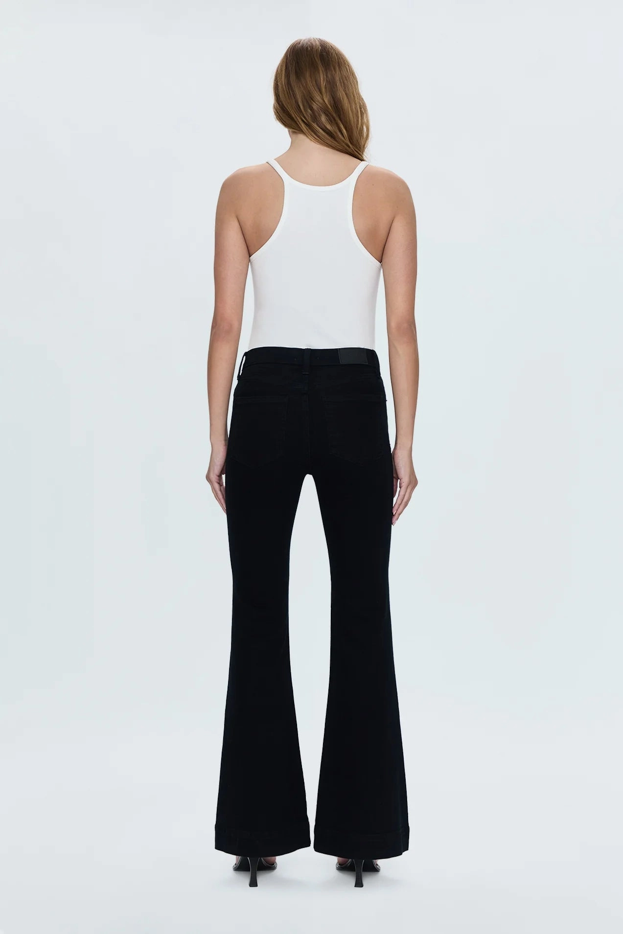 Wearable Piece Weekend Warrior Luxury Athlete Fit Pistola Kinsley Mid Rise Ultra Flare Jean - Black Ink