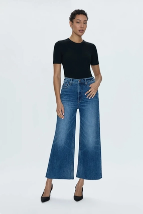 Pistola Lana High Rise Ultra Wide Leg Crop Jean - Palladium Modern Detail Pistola Lana High Rise Ultra Wide Leg Crop Jean - Palladium Bootcut style Active Lifestyle