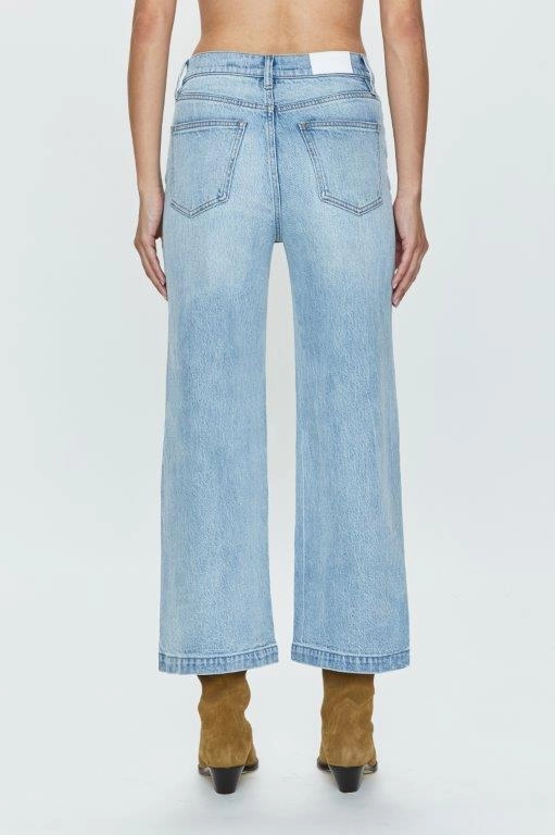 Neutral Casual Pistola Lana High Rise Ultra Wide Leg Crop Jeans -Saint Vincent