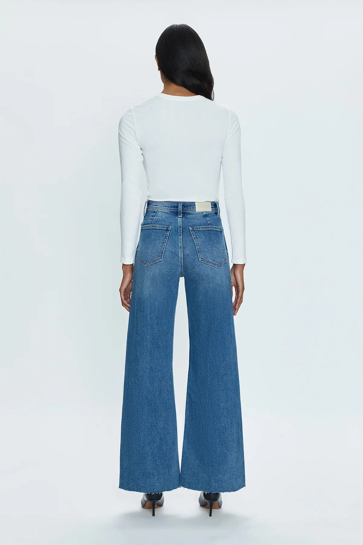 No Gap Waistband Relaxed Style City Walk Trend Setter Pistola Penny Utility High Rise Wide Leg - Canal