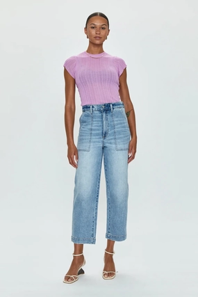 Pistola Turner High Rise Barrel Leg Jeans -PROVENCE On Point Fit Pistola Turner High Rise Barrel Leg Jeans -PROVENCE Active Outfit