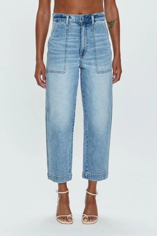 Pistola Turner High Rise Barrel Leg Jeans -PROVENCE Spring Mood Slim