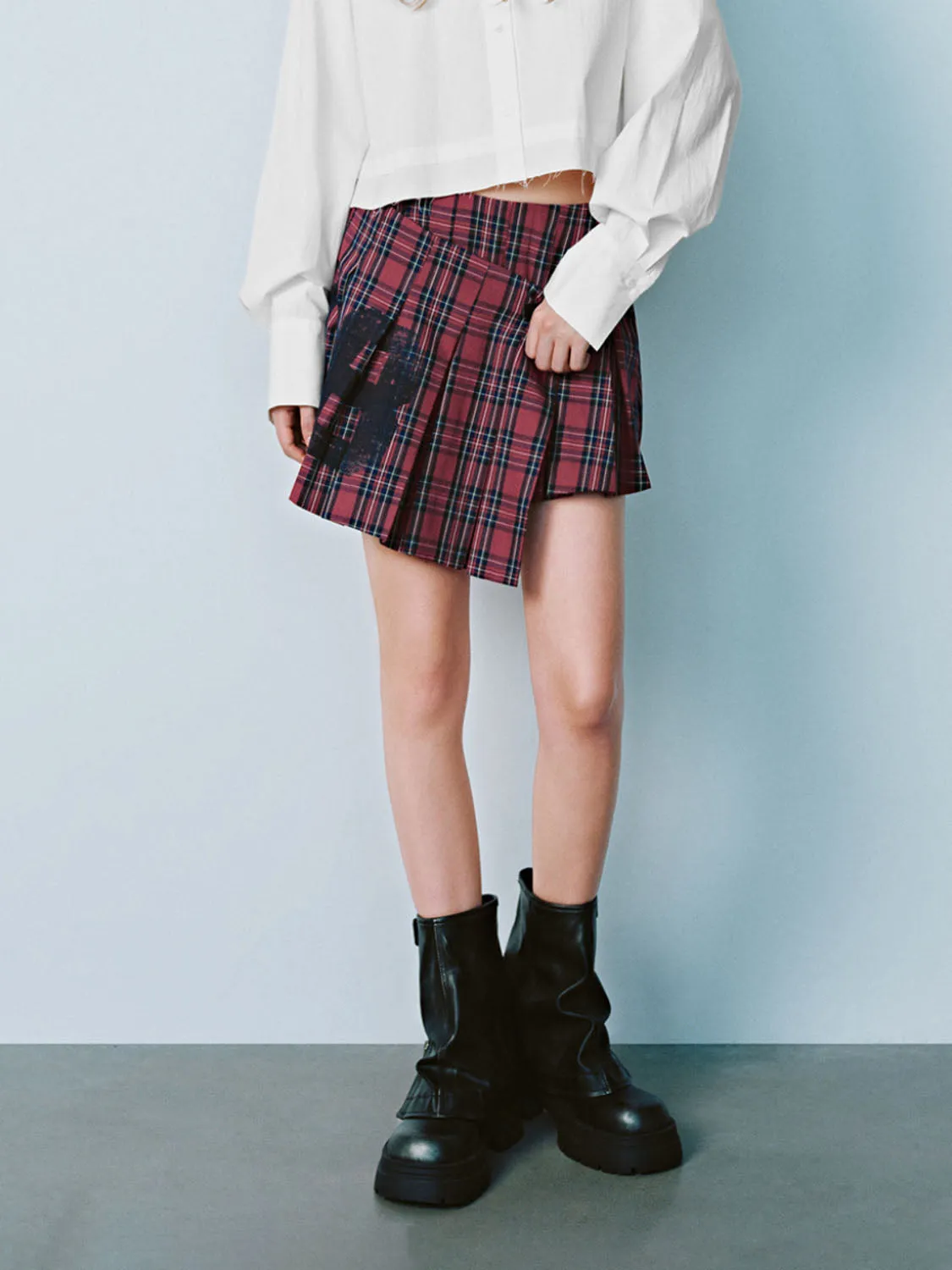 Plaid Mini A-Line Skirts