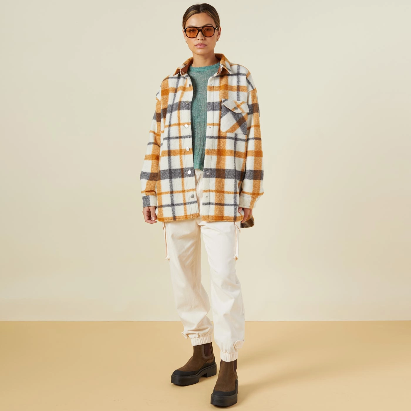 Plaid Shacket Eco Friendly Fabric