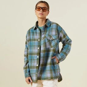 Plaid Shacket UVProtectionClothing Plaid Shacket Non Chafing Side Seams Wind Resistant Fabric