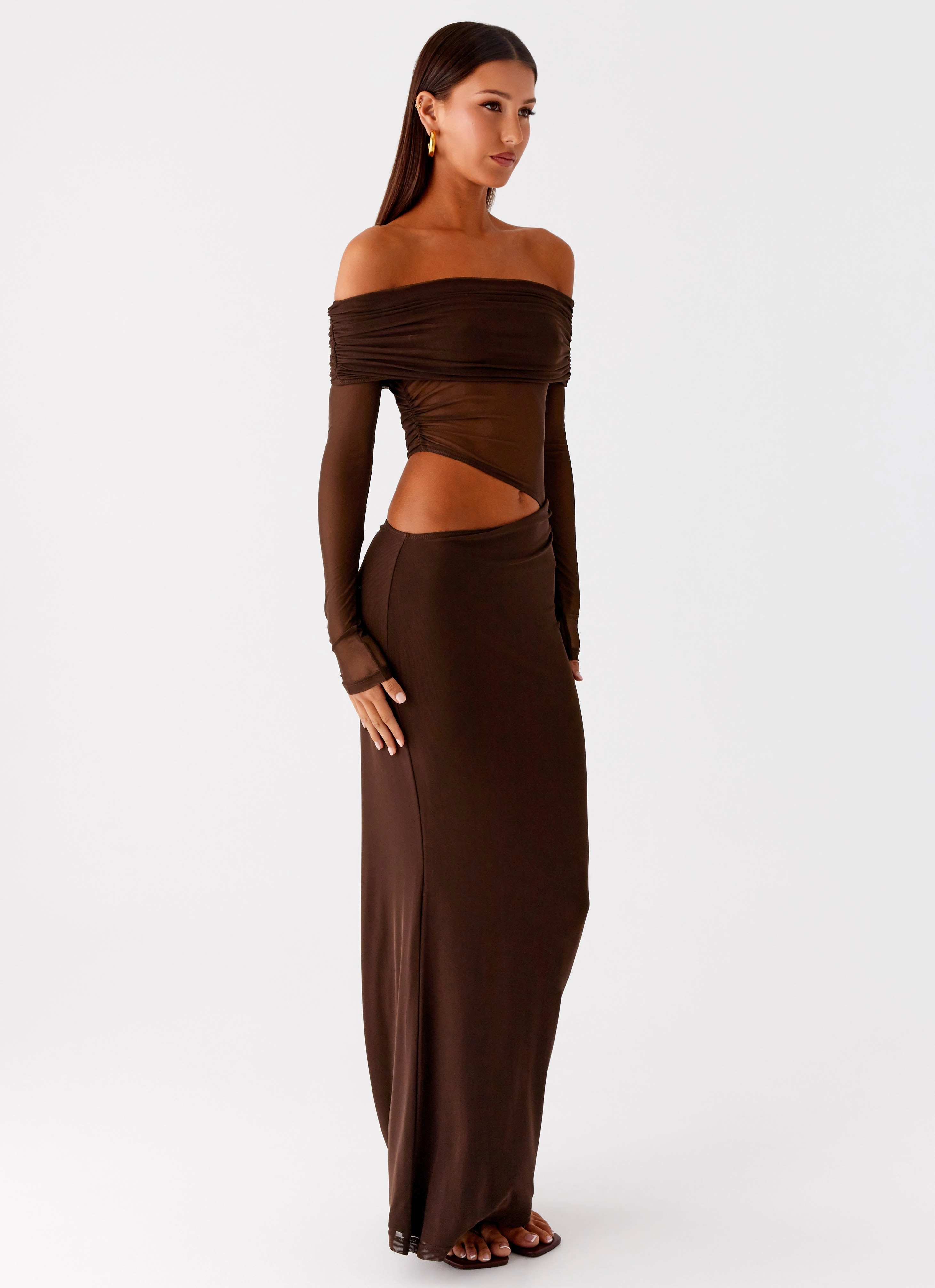 Playful Mood Emery Maxi Dress - Chocolate Shape Enhancing Anti Static Lining