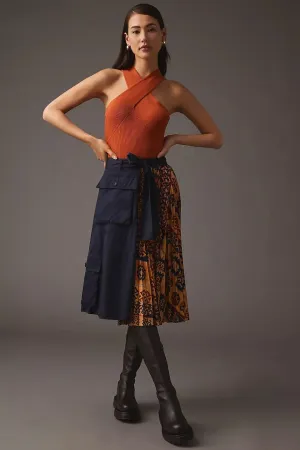 Pleated Cargo Midi Skirt Statement style Easy Combo Pleated Cargo Midi Skirt