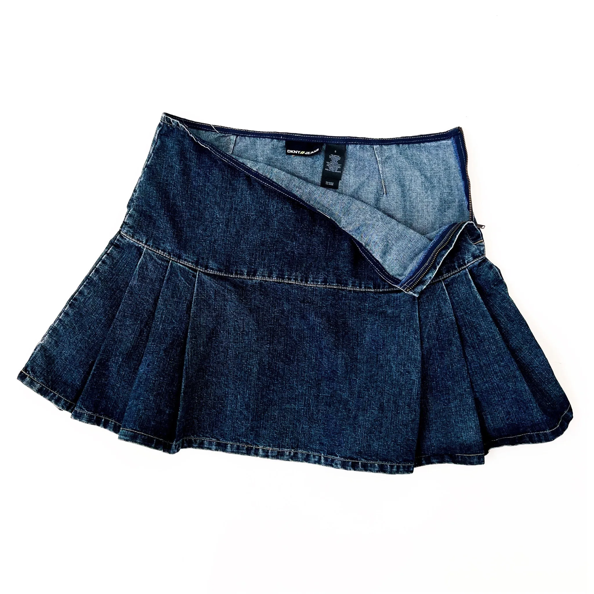 Pleated Denim Mini Skirt (M)