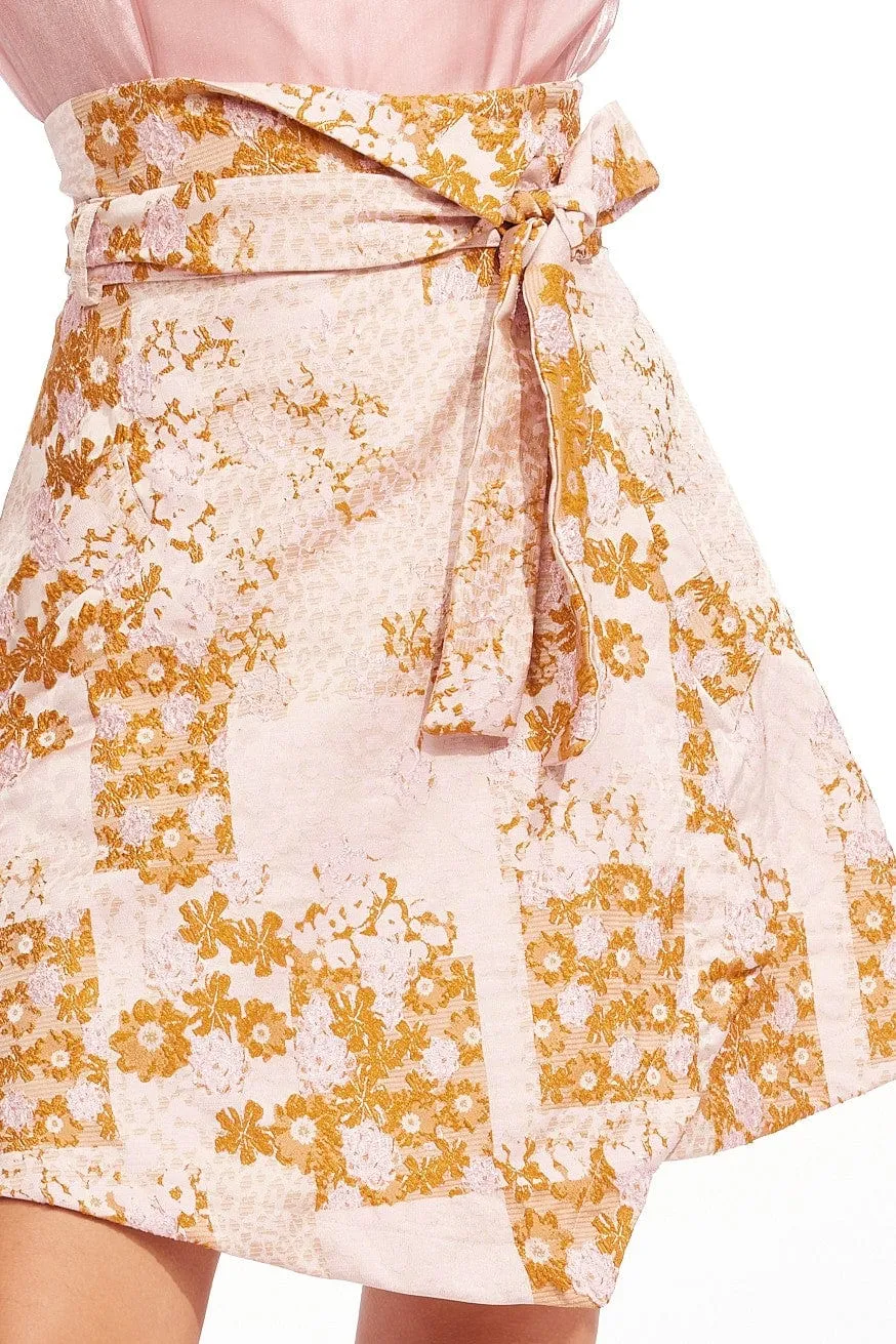 Structured Shape Floral Pattern Sinclair Skirt - Cameo Bloom