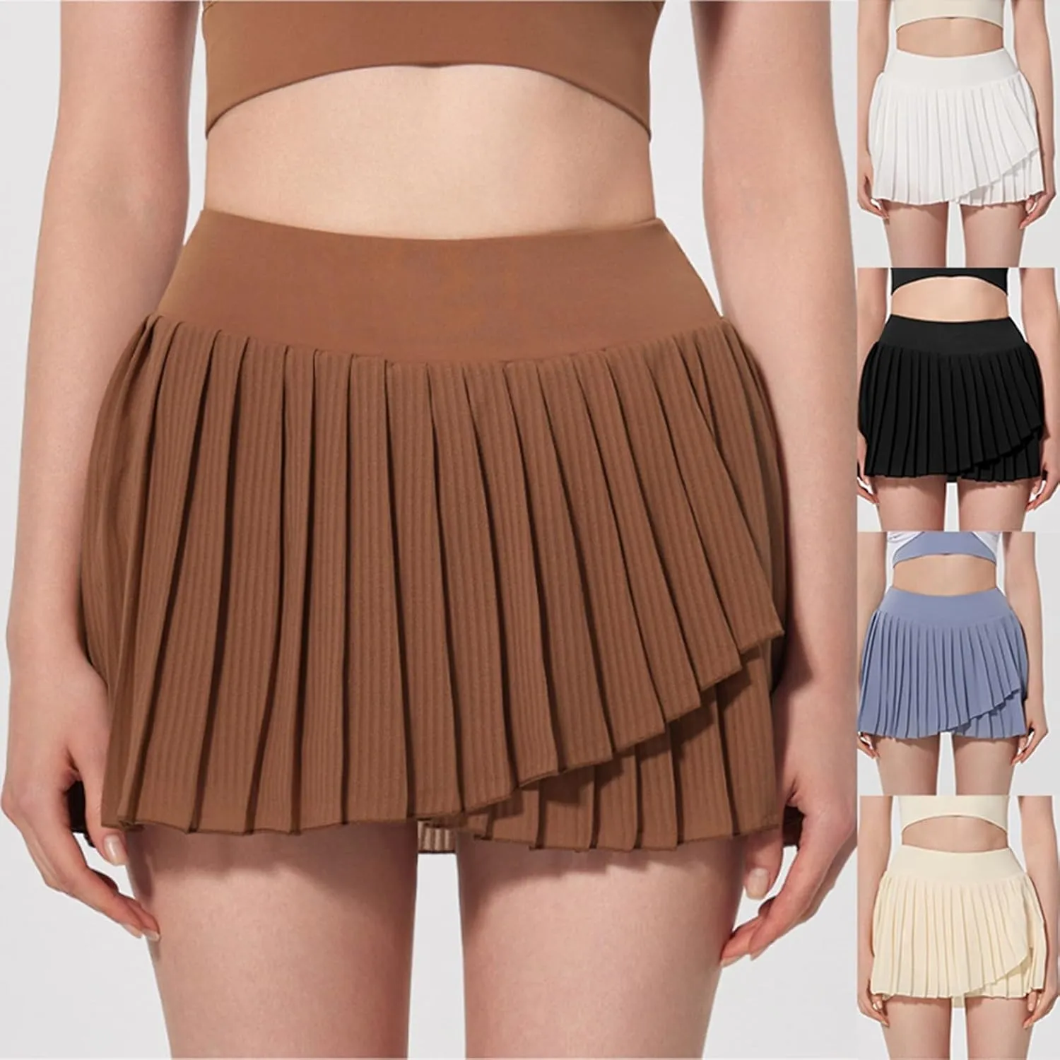 Pleated Tennis Skirt for Women with Pockets Shorts Women's High Waisted Lightweight Athletic Golf Skorts Skirts 2025 Clothes