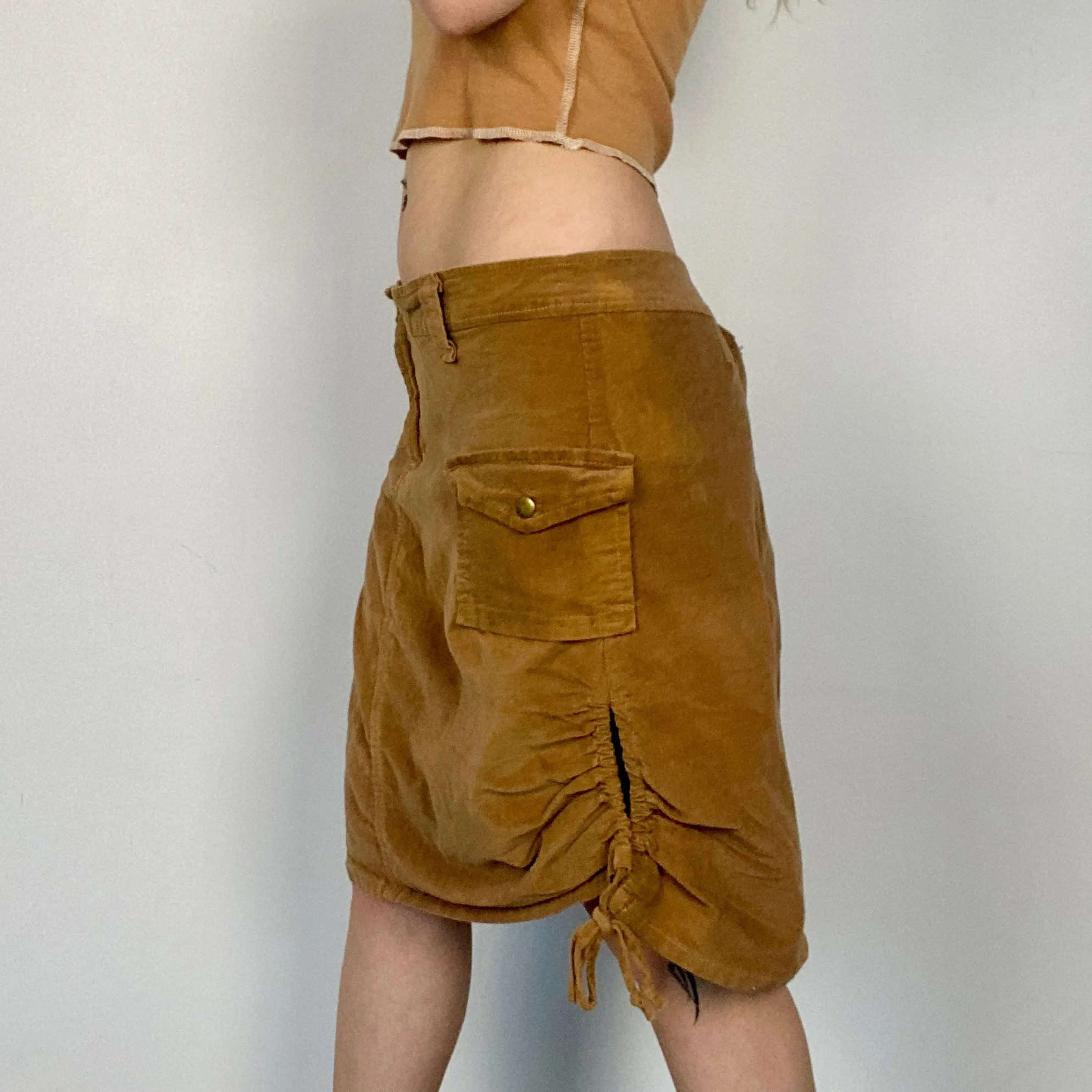 Plus Size Corduroy Cargo Skirt