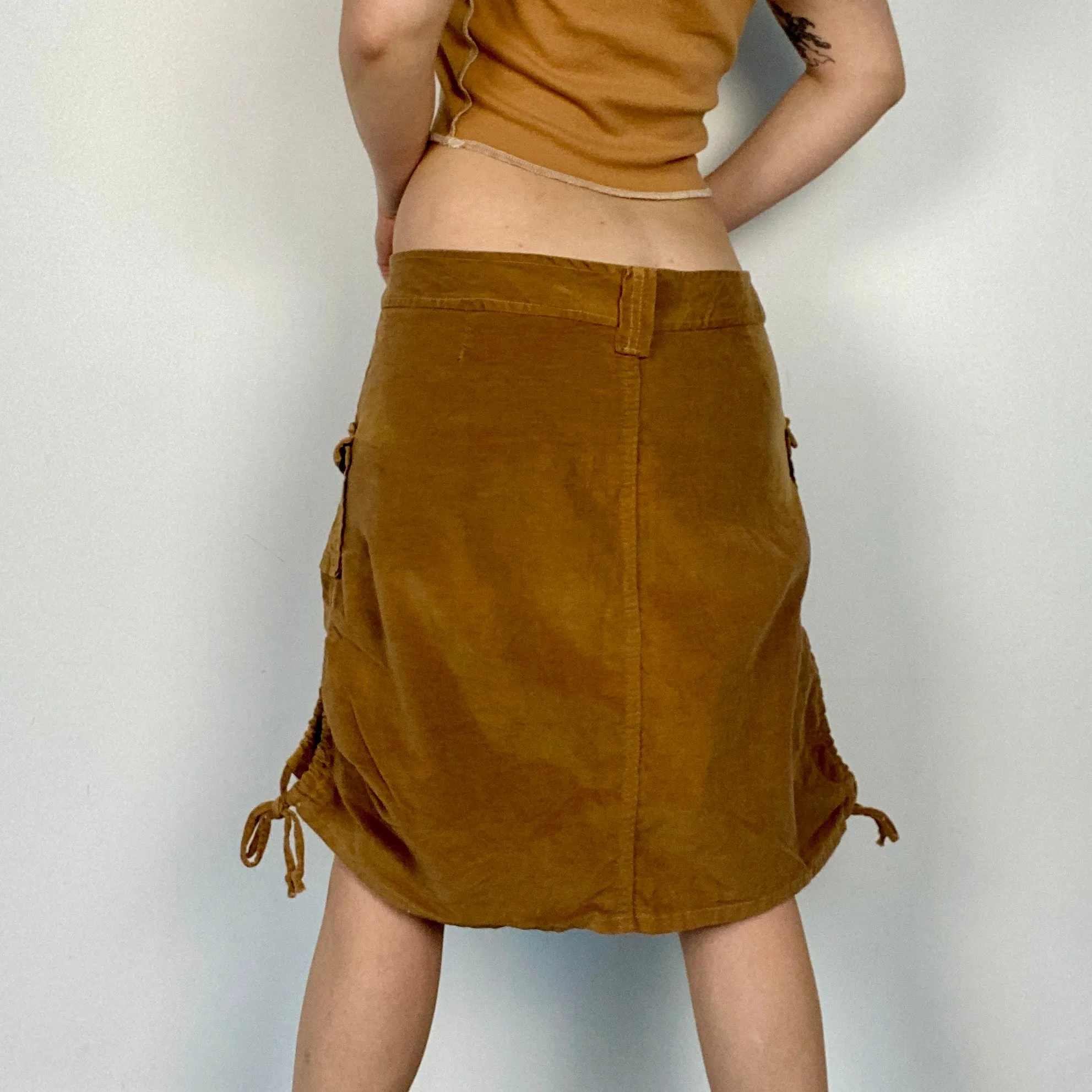 Plus Size Corduroy Cargo Skirt