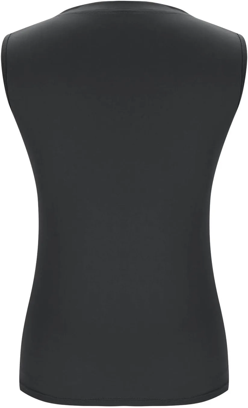 Plus Size Tank Tops for Women Solid Basic Sleeveless Crew Neck Button T-Shirt Casual Loose Fit Yoga Workout Blouse