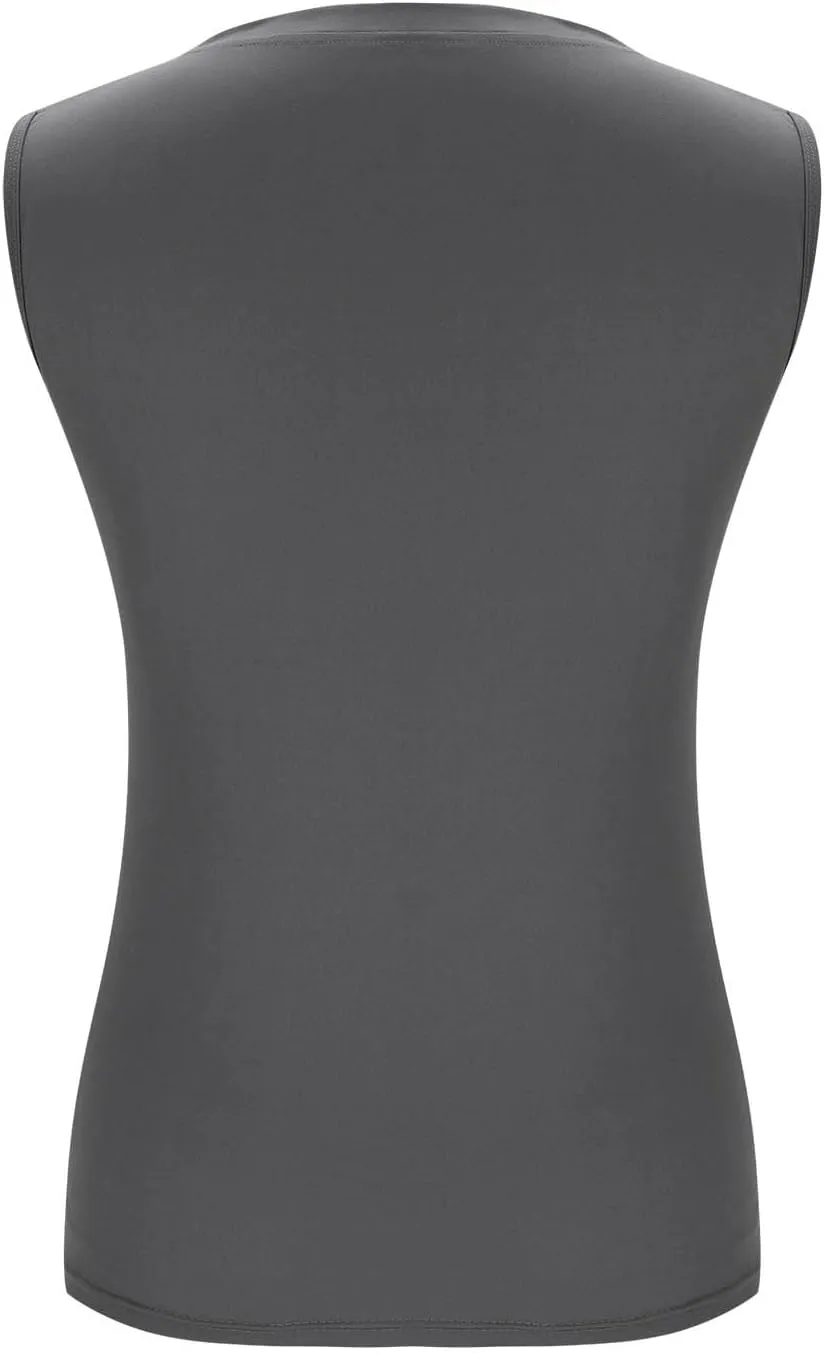 Plus Size Tank Tops for Women Solid Basic Sleeveless Crew Neck Button T-Shirt Casual Loose Fit Yoga Workout Blouse