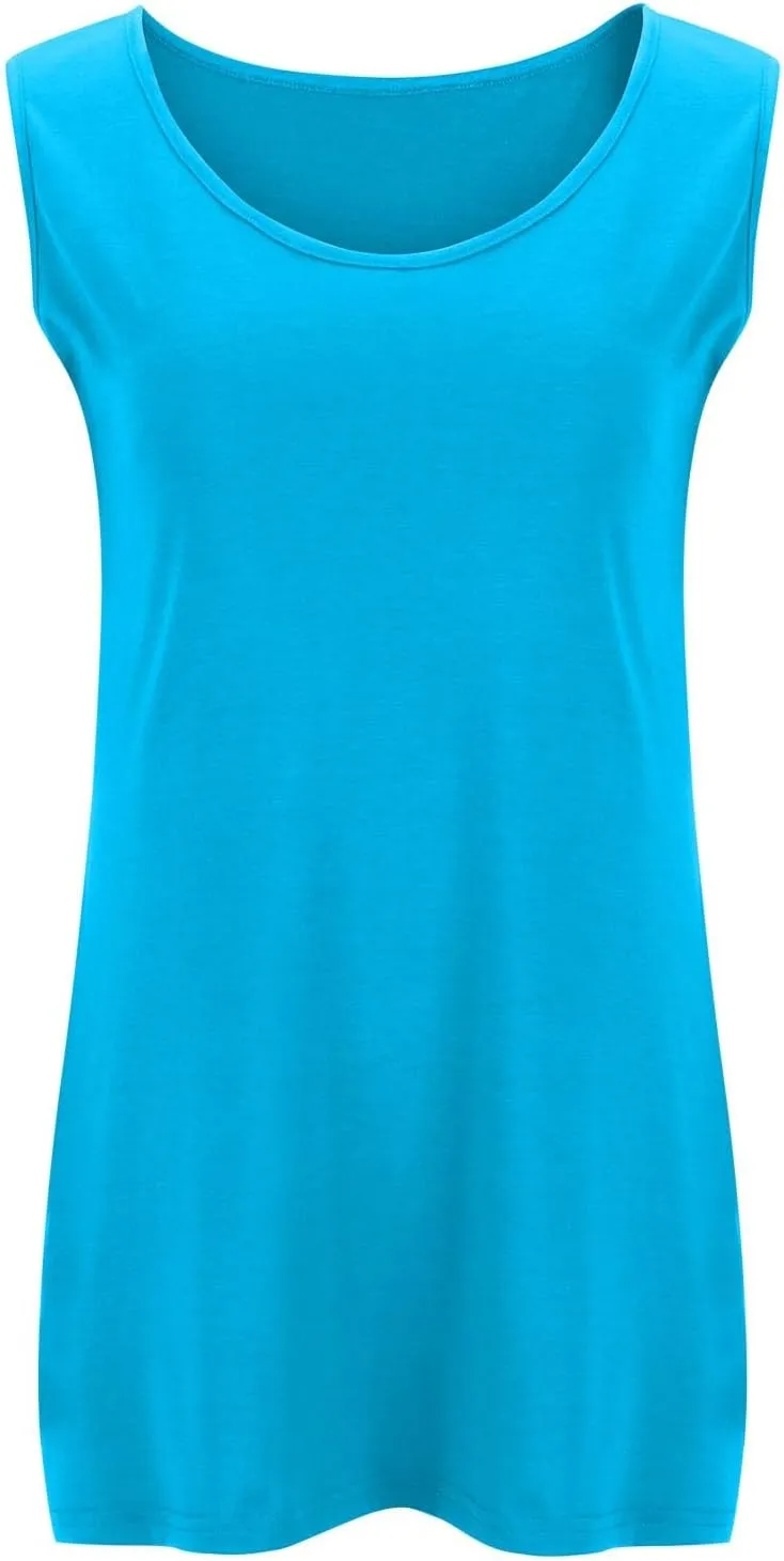 Plus Size Tank Tops for Women Summer Basic Sleeveless Scoop Neck T-Shirt Casual Loose Fit Workout Lightweight Blouse