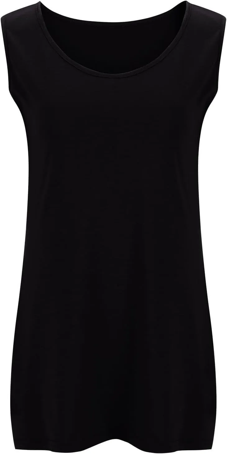 Plus Size Tank Tops for Women Summer Basic Sleeveless Scoop Neck T-Shirt Casual Loose Fit Workout Lightweight Blouse