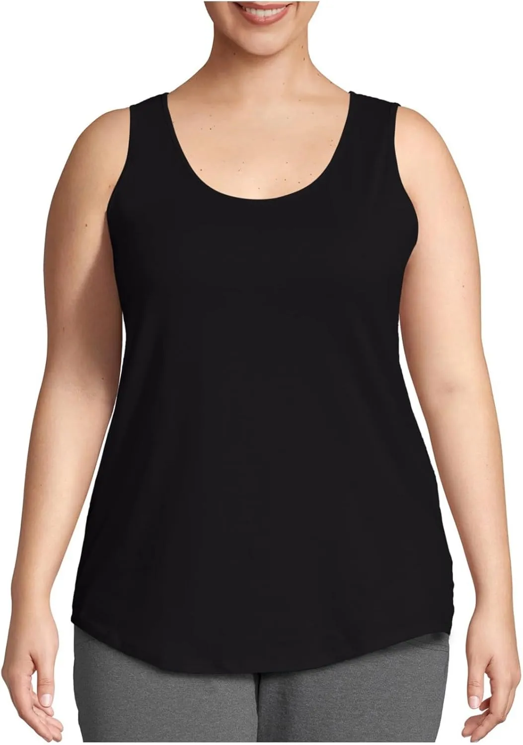 Plus Size Tank Tops for Women Summer Basic Sleeveless Scoop Neck T-Shirt Casual Loose Fit Workout Lightweight Blouse