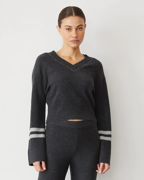 Plush Stripe Sweater Oversized Fit Construction Plush Stripe Sweater BlendMaterials
