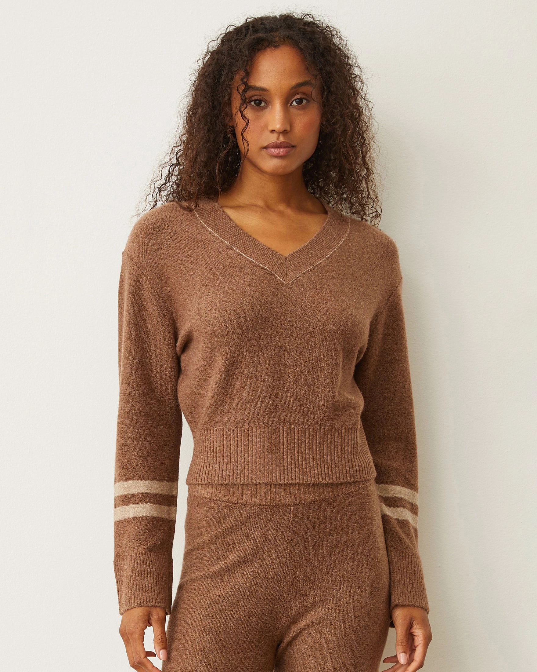 Quick Release Fastener Plush Stripe Sweater