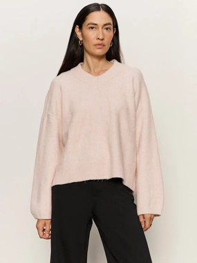 Plush Style Dreamy V Neck Sweater Heather Rose Dreamy V Neck Sweater Heather Rose Durable Reinforced Hems