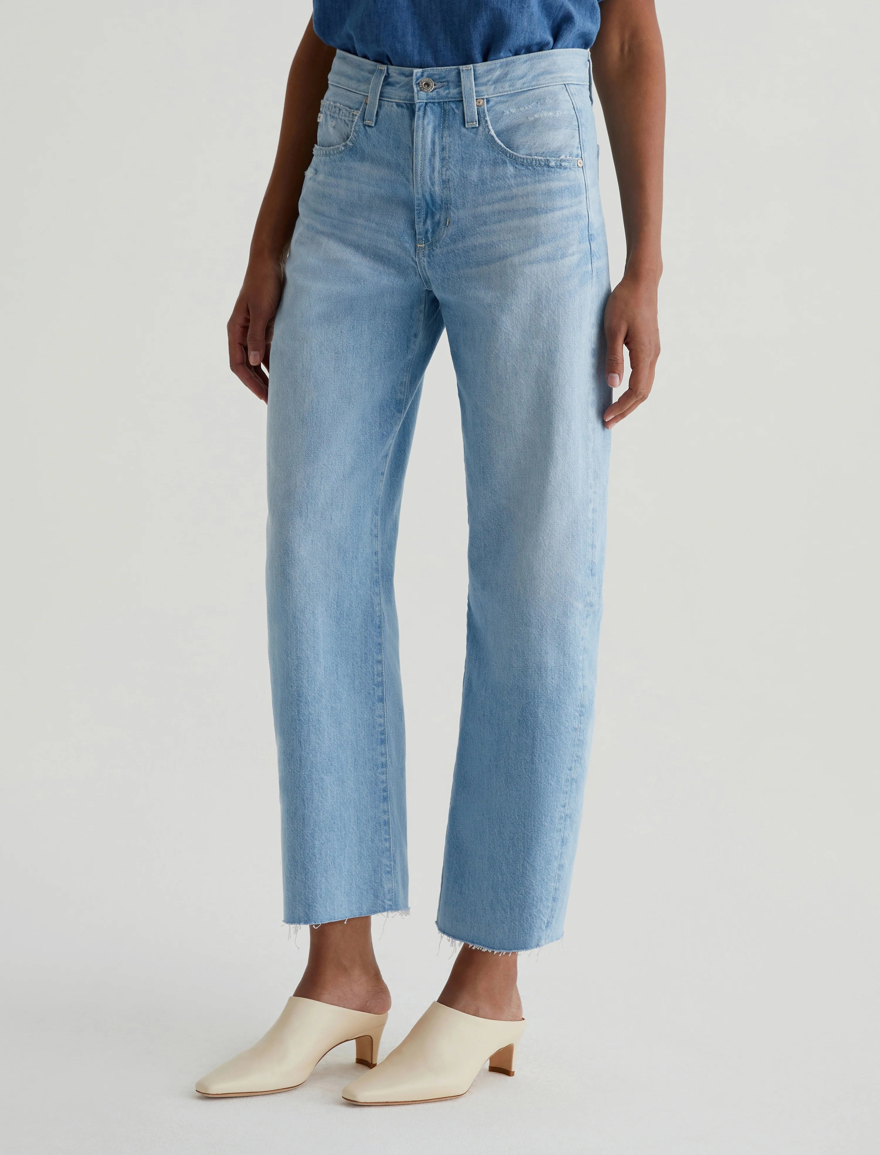 AG Hattie Crop Barrel Leg Jeans Classic Wear Morning Stroll