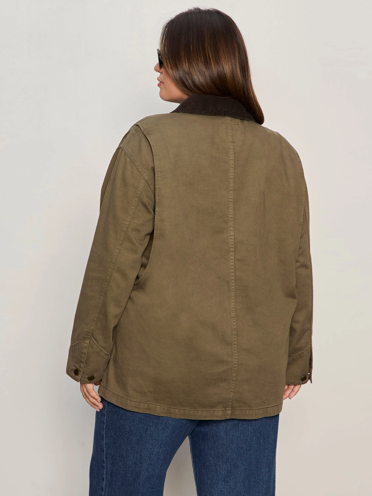 Windproof Shield Grid Fleece Lining Barn Jacket Burnt Olive Extended Sizing