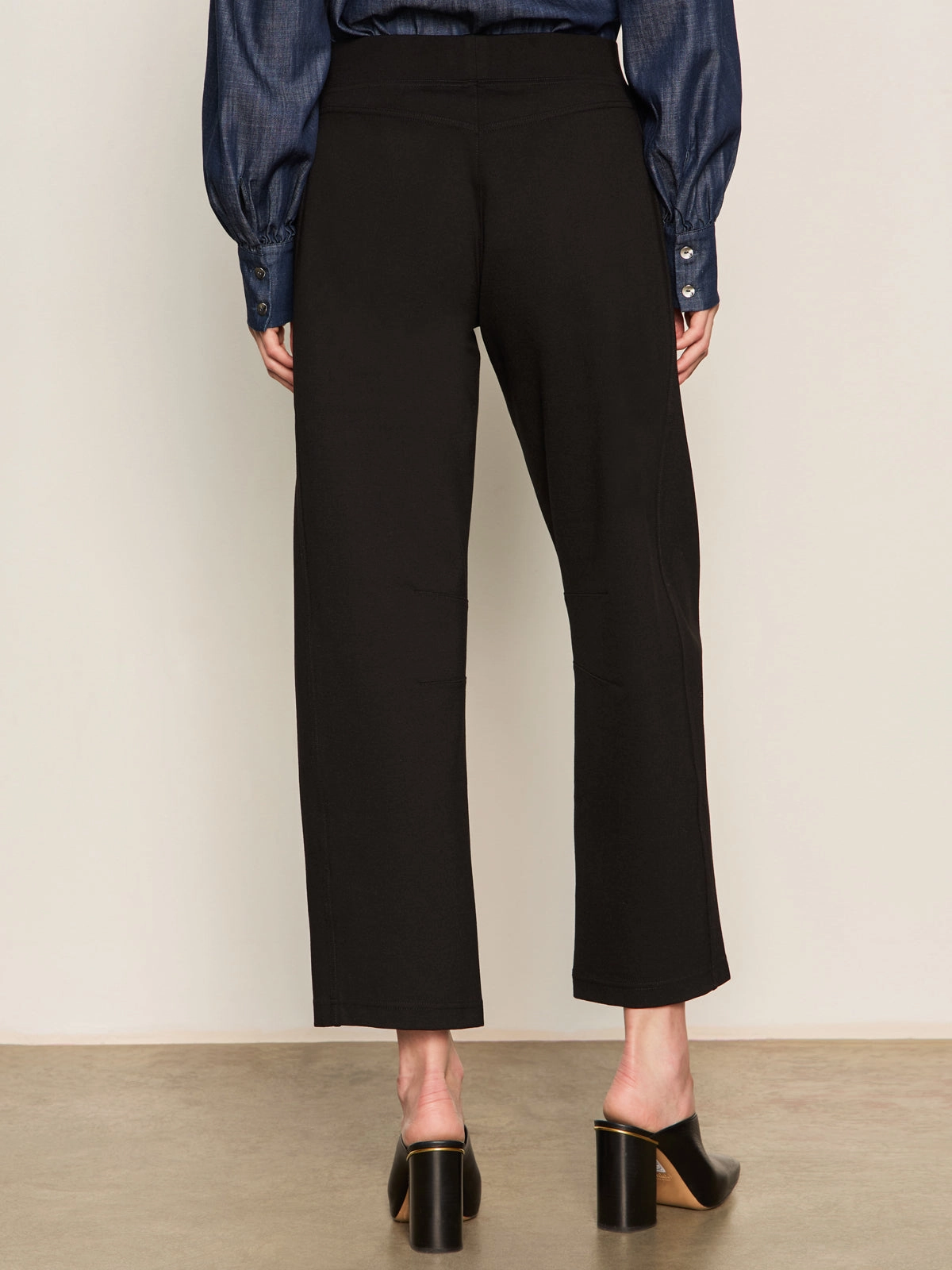 Versatile Wearable LightweightDesign Ponte Barrel Trouser Black