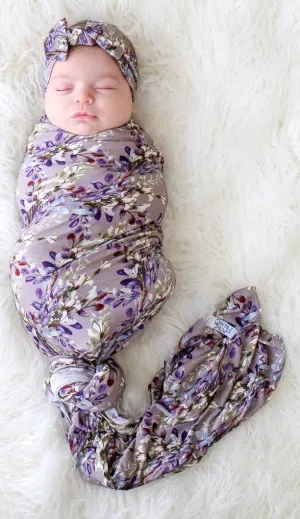 Posh Peanut Trinity Floral Swaddle & Headband Set
