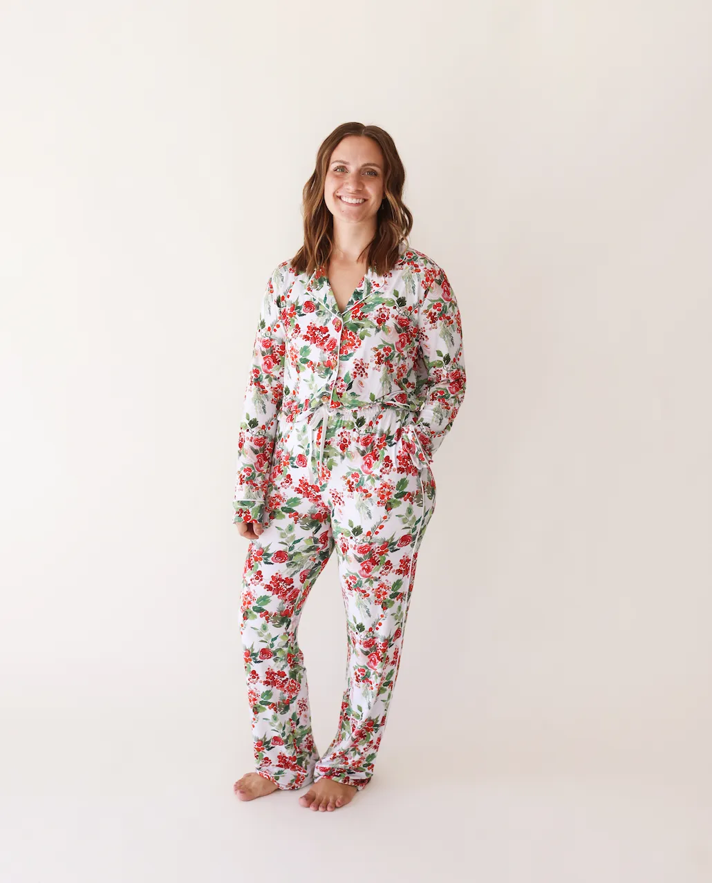 Posh Peanut Women's Long Sleeve & Relaxed Long Pajama Pants in Beatrix