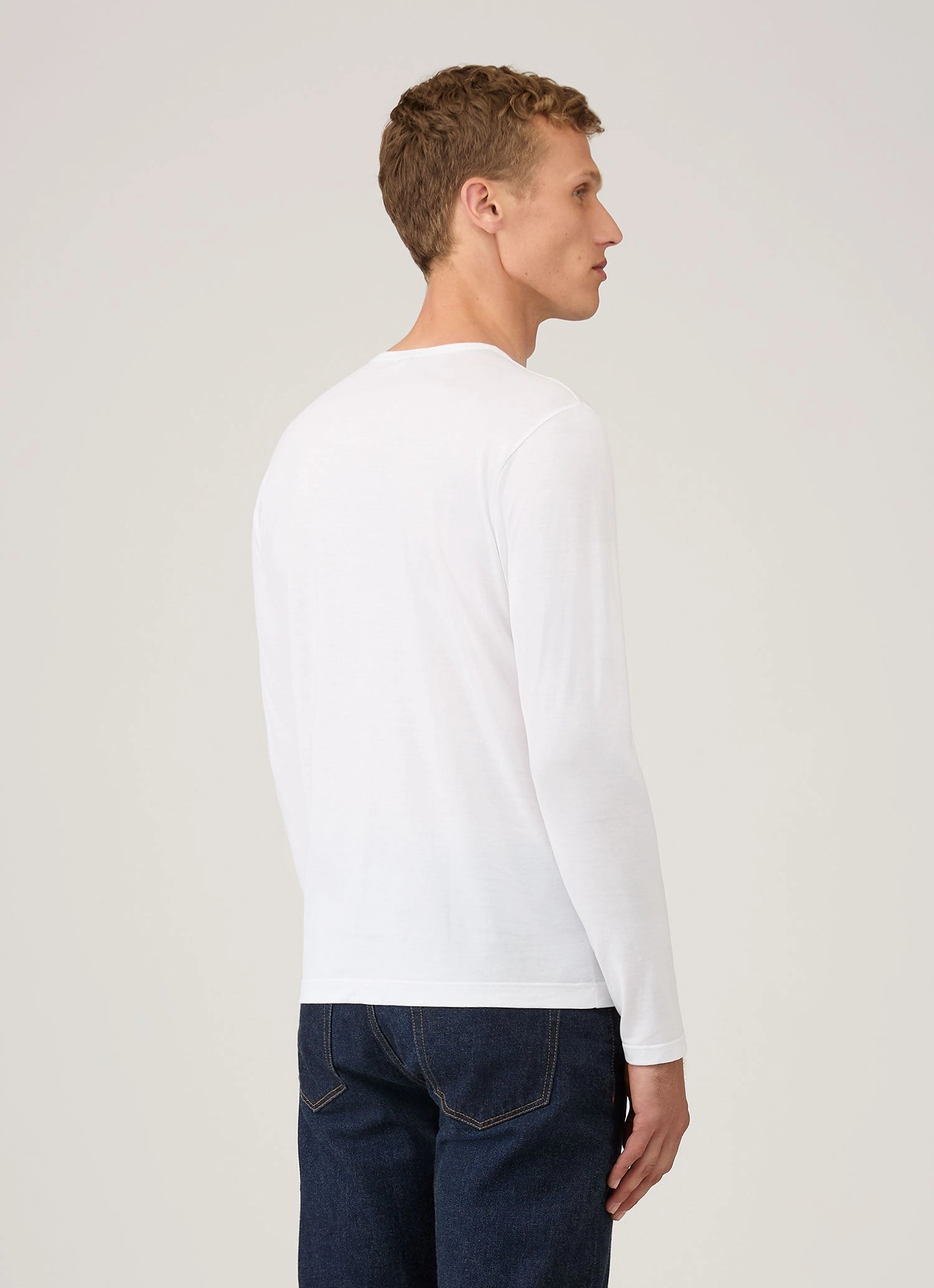 petite size Running Speed Men's Classic Long Sleeve T-shirt in White