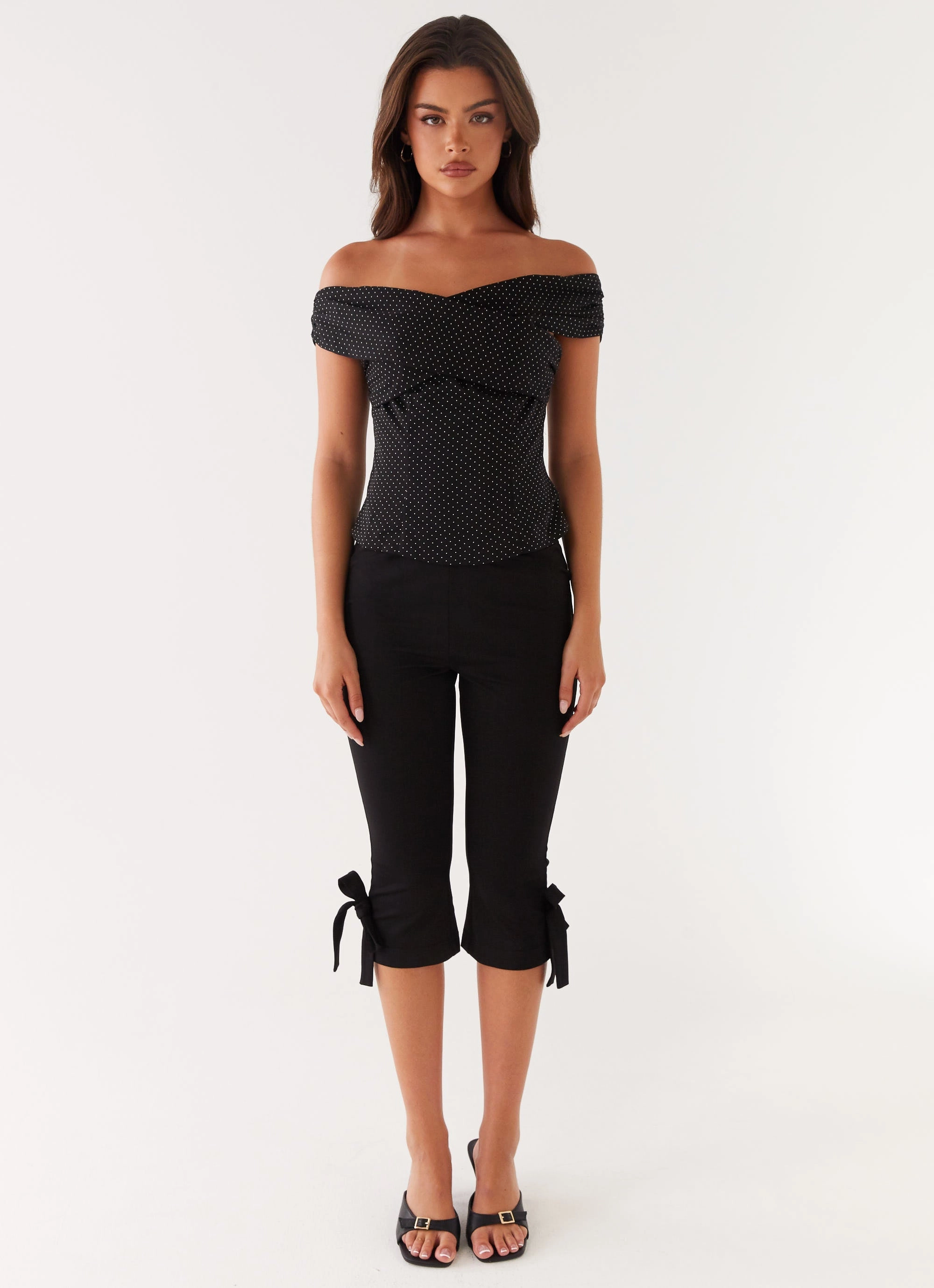 VentilatedBackPanel Tamera Top - Black Polka Dot