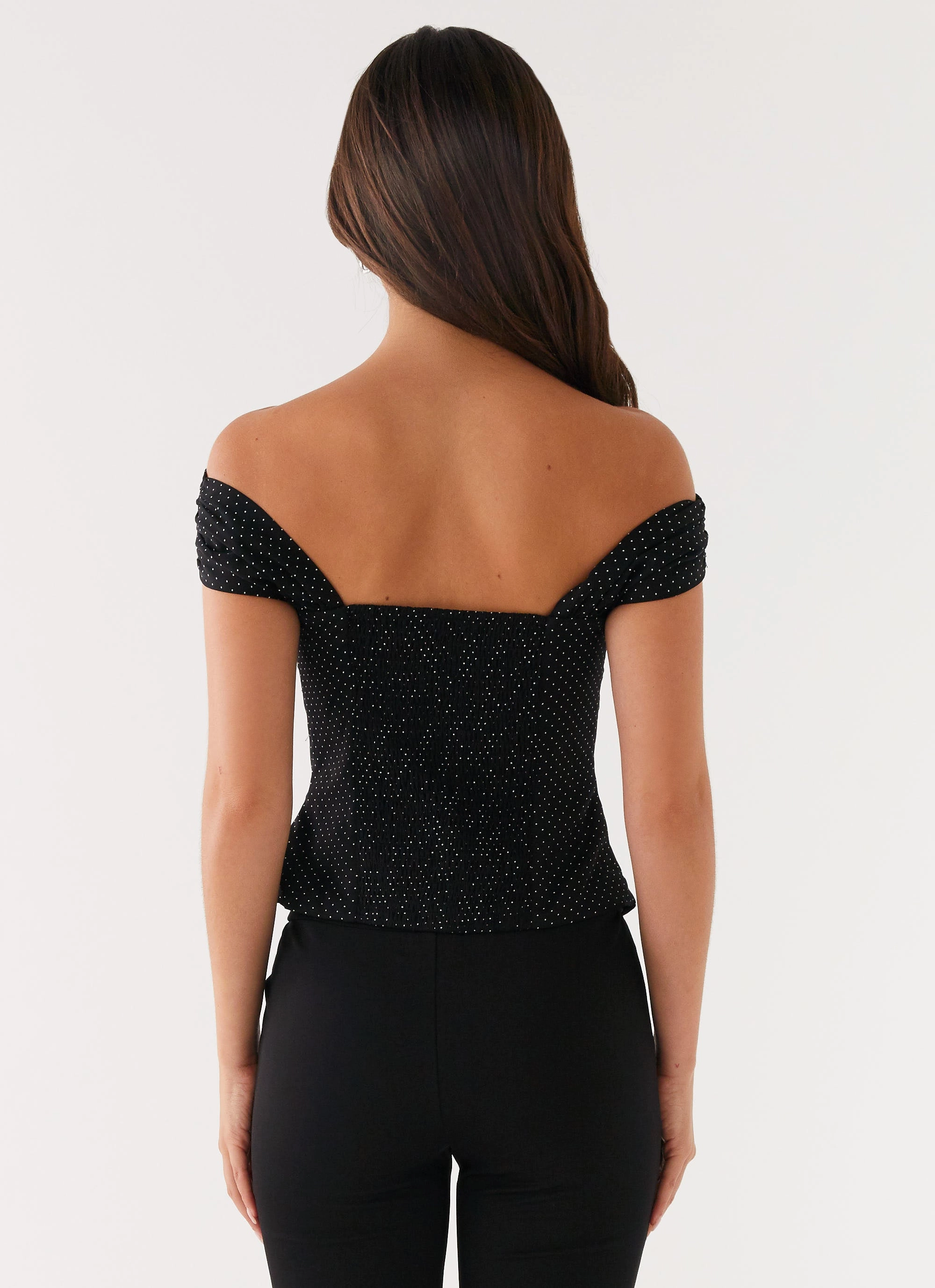 UltraSoft Lining Layered Ply Construction Tamera Top - Black Polka Dot