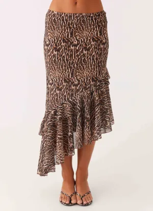Premium Fit Wild Tide Midi Skirt - Cheetah Breathable Performance Wear Mesh Lined Wild Tide Midi Skirt - Cheetah