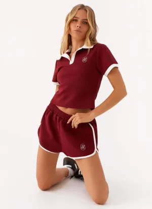 Premium Look Out Of Your League Track Shorts - Red Stretchable Smart Comfort Out Of Your League Track Shorts - Red