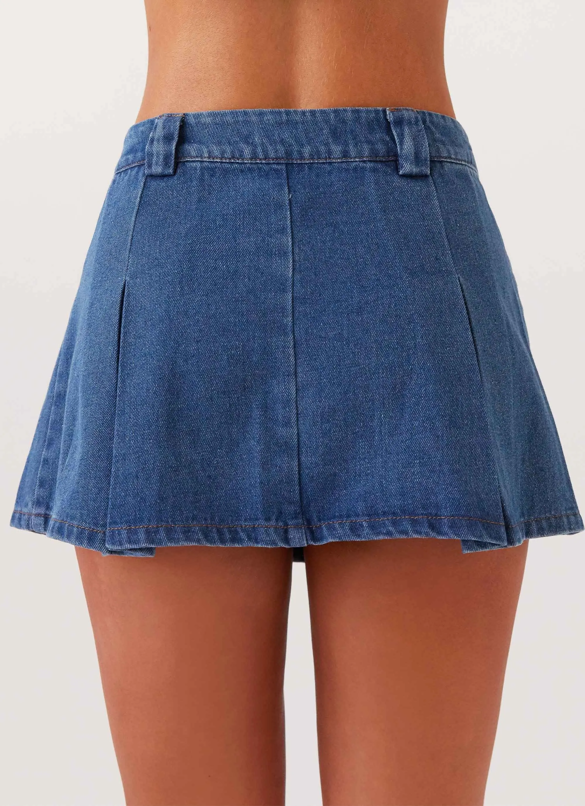 Ashlyn Denim Mini Skirt - Indigo windproof