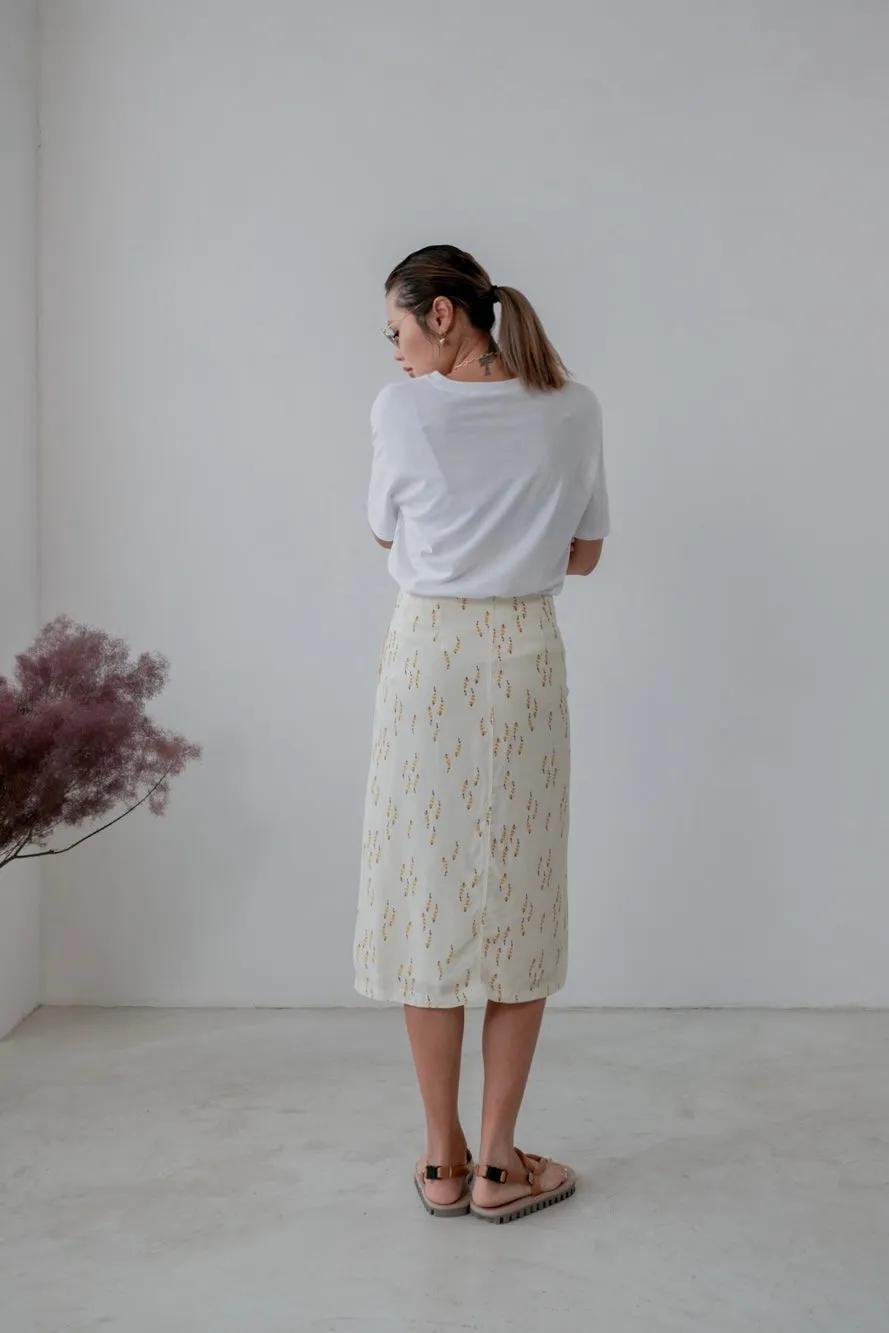 PREMIUM OAT BUTTON PENCIL SKIRT *LAST ONE*
