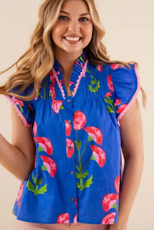 Premium Touch It's Been Done Blouse-Blue It's Been Done Blouse-Blue Durable Stitching