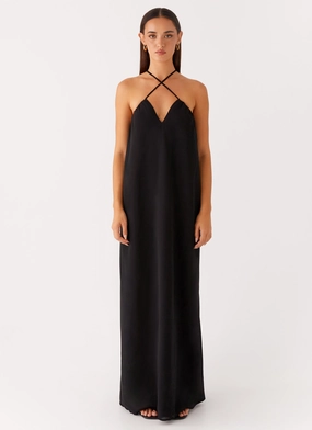 Saba Maxi Dress - Black Lightweight Piece Airy Comfort