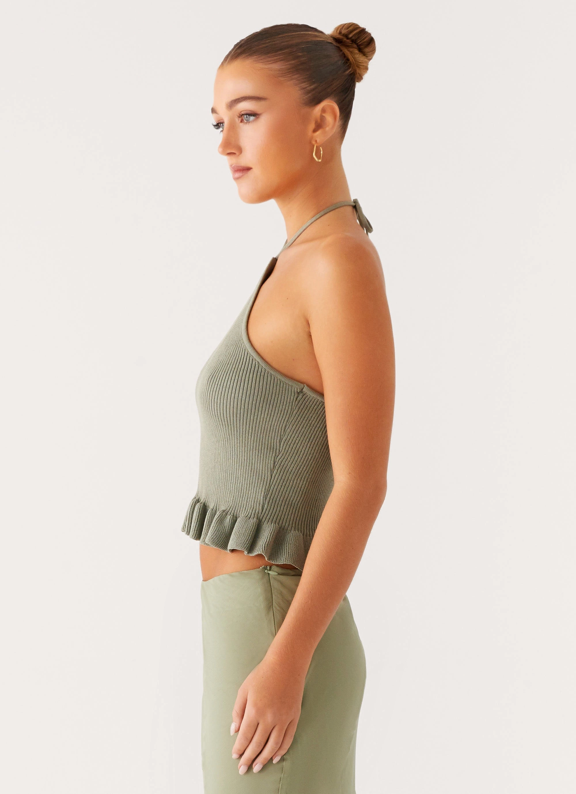 Convertible Design Idola Knit Top - Sage